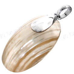 1 3/4" 925 Silver Gold Turbo Shell Pendant