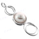 2 1/16" 925 Silver White Mabe Pearl Pendant