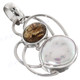 1 7/16" 925 Silver Tourmaline Biwa Pearl Pendant