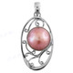 1 3/4" 925 Silver Pink Mabe Pearl Pendant