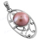1 3/4" 925 Silver Pink Mabe Pearl Pendant