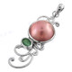 1 15/16" 925 Silver Emerald Pink Mabe Pearl Pendant