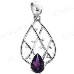 1 7/16" 925 Silver Amethyst Pendant