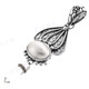 2 1/4" 925 Silver White Quartz White Mabe Pearl Clear Pendant