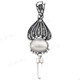 2 1/4" 925 Silver White Quartz White Mabe Pearl Clear Pendant