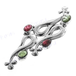 2 5/8" 925 Silver Tourmalineea Blue Red Pendant