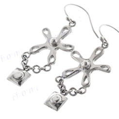 1 7/16" 925 Silver Art French Wires Earrings