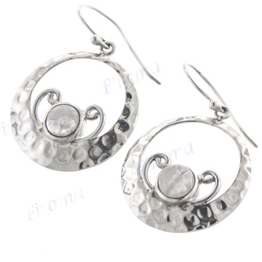 1" 925 Silver Moonstone French Wires Earrings