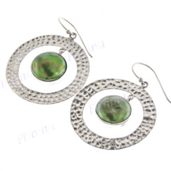 1 3/16" 925 Silver Green Biwa Pearl French Hook Earrings