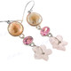 1 3/4" 925 Silver Pink Quartz Rose Quartz Biwa Pearl Flower French Earrings