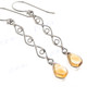 1 9/16" 925 Silver Citrine Teardrop French Wires Earrings