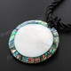 New Zealand Paua Abalone Glass Seed Beads Mother Of Pearl Shell Round Necklace