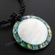 New Zealand Paua Abalone Glass Seed Beads Mother Of Pearl Shell Round Necklace