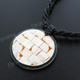 Tiger Nautilus Shell Glass Seed Beads Round 17" Black Necklace
