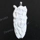 3 3/8" 925 Silver Buffalo Bone Carving Elephant Goddess Pendant