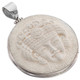 2 1/16" 925 Silver Buffalo Bone Carving Indian Pendant