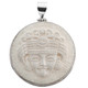 2 1/16" 925 Silver Buffalo Bone Carving Indian Pendant