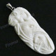 3 1/8" 925 Silver Buffalo Bone Carving Eagle Ram Pendant