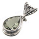 1 1/4" 925 Silver Green Amethyst Teardrop Pendant