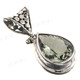 1 1/4" 925 Silver Green Amethyst Teardrop Pendant