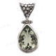 1 1/4" 925 Silver Green Amethyst Teardrop Pendant