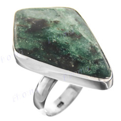 1 3/8" 925 Silver Fuchsite Face us 9 Ring