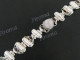 MOTHER OF PEARL SHELL RED GARNET BIWA STERLING SILVER bracelet