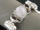 MOTHER OF PEARL SHELL RED GARNET BIWA STERLING SILVER bracelet