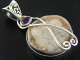 1 1/4" 925 Silver Amethyst Druzy Pendant