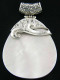 925 Silver Teardrop White Mother Of Pearl Shell Sterling Pendant, 2"