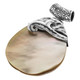 925 Silver Teardrop White Mother Of Pearl Shell Sterling Pendant, 2"