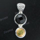 1 3/4" 925 Silver Onyx Biwa Pearl Pendant