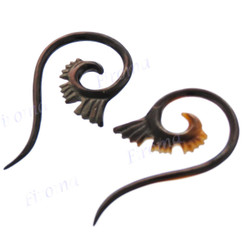1 9/16" Blacklip Mother Of Pearl Tribal Plug Earrings