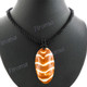 Tiger Nautilus Shell Glass Seed Beads 17" Black Necklace Pendant