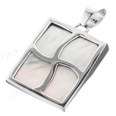 925 Silver Mother Of Pearl Shell White Pendant