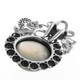 925 Silver Handmade South Pacific Blue Mabe Pearl Sterling Pendant, 1 7/16"