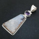 2 1/8" 925 Silver Amethyst Agate Drusy Pendant