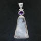 2 1/8" 925 Silver Amethyst Agate Drusy Pendant
