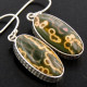 13/16" 925 Silver Botswana Agate French Wires Earrings