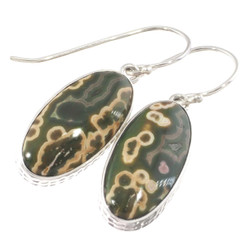 925 Silver Botswana Agate Sterling Earrings, 13/16"