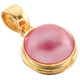 13/16" 925 Silver Pink Mabe Pearl Gold Pendant