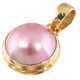 13/16" 925 Silver Pink Mabe Pearl Gold Pendant