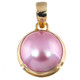 13/16" 925 Silver Pink Mabe Pearl Gold Pendant