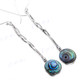 1 3/4" 925 Silver Paua Abalone Shell French Drop Earrings