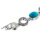 925 Silver Labradorite Turquoise Pearl  Moonstone Sterling Bracelet, 7"