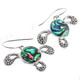 1 5/16" 925 Silver Paua Abalone Shell French Wires Earrings
