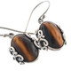 925 Sterling Silver Tiger Eye Sterling Earrings, 3/4"