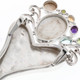 3 9/16" 925 Silver Topaz Peridot Amethyst Shell Goddess Pendant