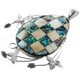 3 3/8" 925 Silver Mother Of Pearl Shell Paua Leaf Pendant