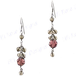 1 3/16" 925 Silver Champagne French Wires Earrings